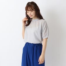 フリル衿先染めブラウス