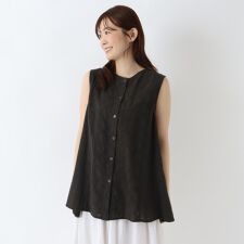 異素材コンビ 前開きベスト