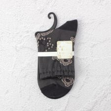 ◆あなたに優しい 逆スパ ライン花 クォーターソックス