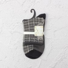 ◆あなたに優しい 逆スパ チェック花 クォーターソックス