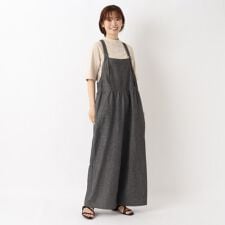 綿麻 シャンブレーサロペット