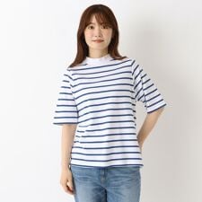 エンザイム加工 ボーダー5分袖プルオーバー