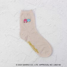 ◆【ワンズテラス限定】サンリオキャラクターズ リトルツインスターズ 針抜 2コ刺繍柄クォーターソックス
