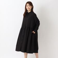 綿麻ウエスト切替ワンピース