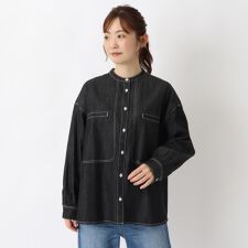 バンドカラー ステッチワークジャケット