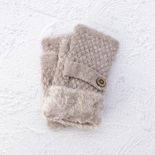 【あったか】裏モール手袋 ベルト 指無し