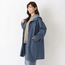 デニムフード付きコート