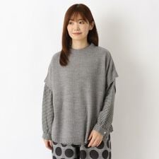 アクリルニット柄 ブラウスアンサンブル