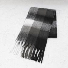 【あったか】ブロックチェック ストール