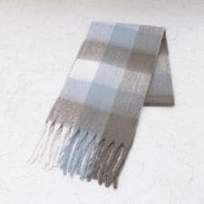 【あったか】ブロックチェック ストール