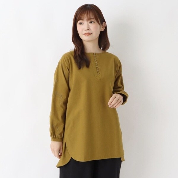 フランネル 袖刺繍入り チュニックブラウス | ワンズテラス(one