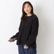 袖口切替ニットプルオーバー