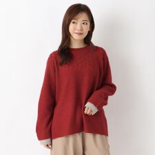 袖口切替ニットプルオーバー