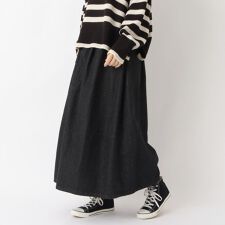 デニム 9分丈バルーンスカート