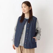 デニム&ツイル 裏ボア リバーシブルベスト