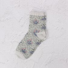 ◆あなたに優しい 表コットン100 リボン花 クォーターソックス