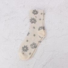 ◆あなたに優しい シルク入大花柄 クォーターソックス