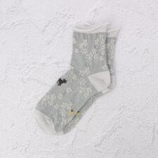 ◆あなたに優しい 表コットン100 猫花畑 クォーターソックス