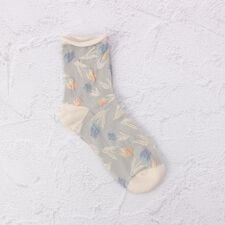◆あなたに優しい シルク入フラワー クォーターソックス