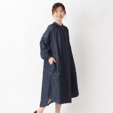 デニムシャツロングワンピース