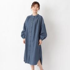 デニムシャツロングワンピース