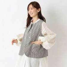 ダブルボタン前開きベスト