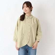 花刺繍入り7分袖ブラウス