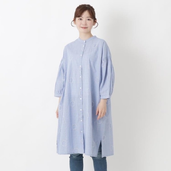 サークルドット刺繍 8分袖ワンピース | ワンズテラス(one'sterrace