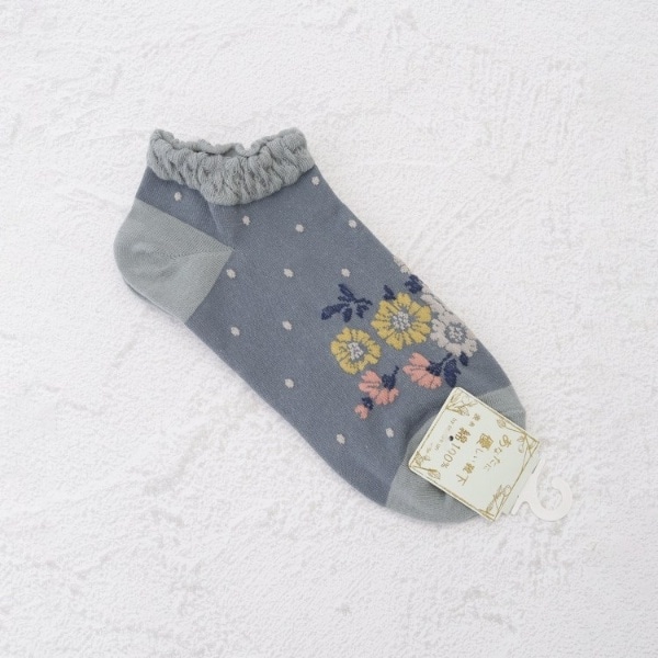 ◇あなたに優しい 逆スパ フロント花アンクルソックス | ワンズテラス