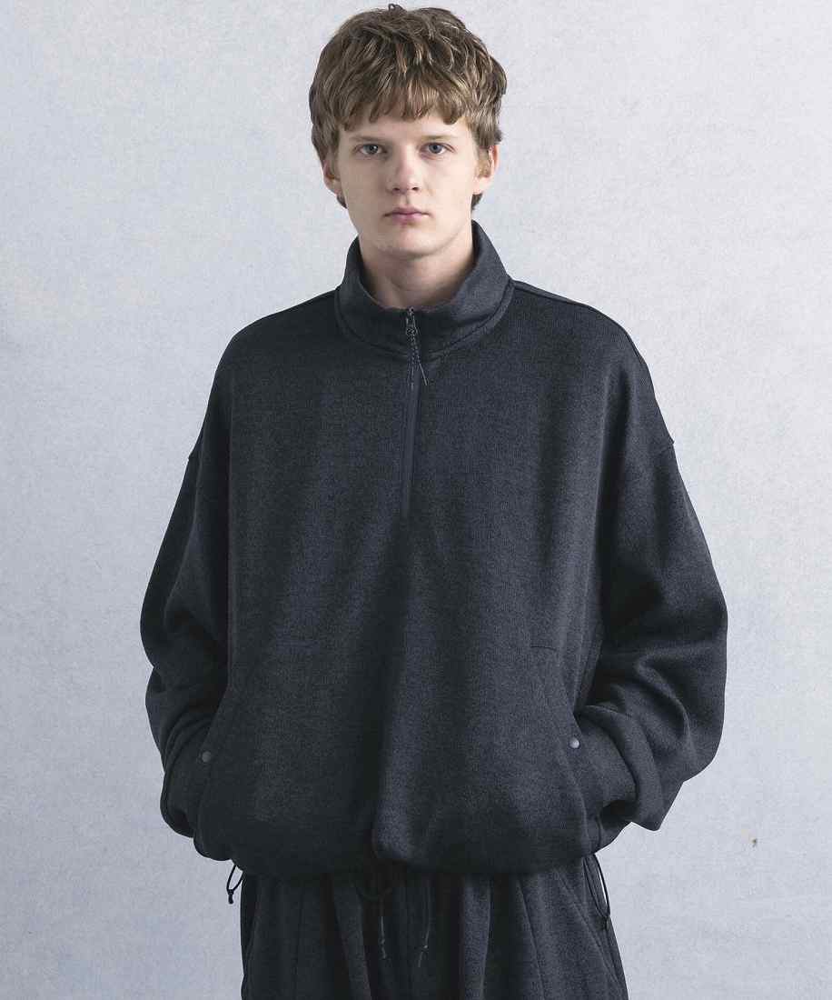 [�}���C] +Phenix HALF ZIP FLEECE PULLOVER/�v���X�t�F�j�b�N�X�iplus phenix�j charcoal