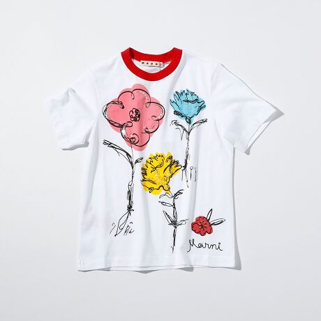 MARNI（マルニ）Kids & Junior フラワーデザイン半袖Tシャツカットソー 