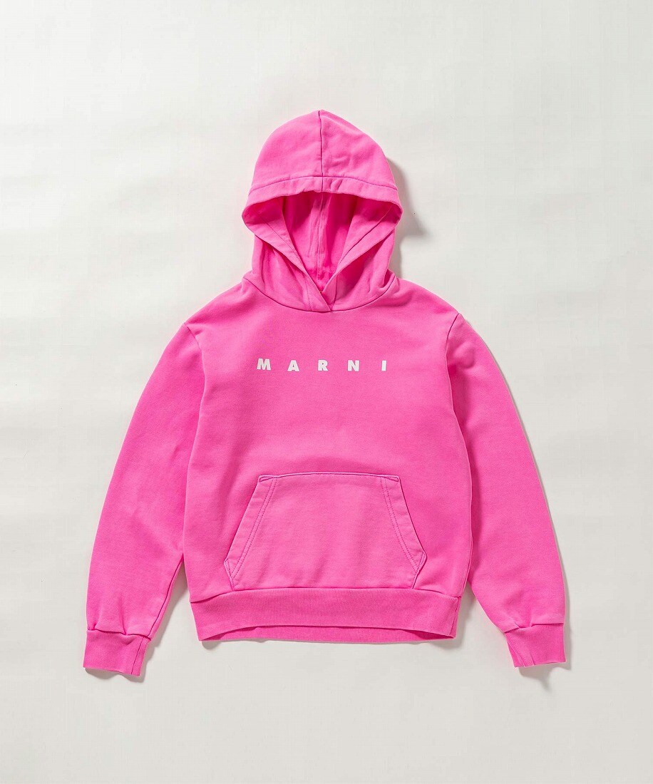 MARNI(マル二)Kids & Junior ブランドロゴ長袖フーディー