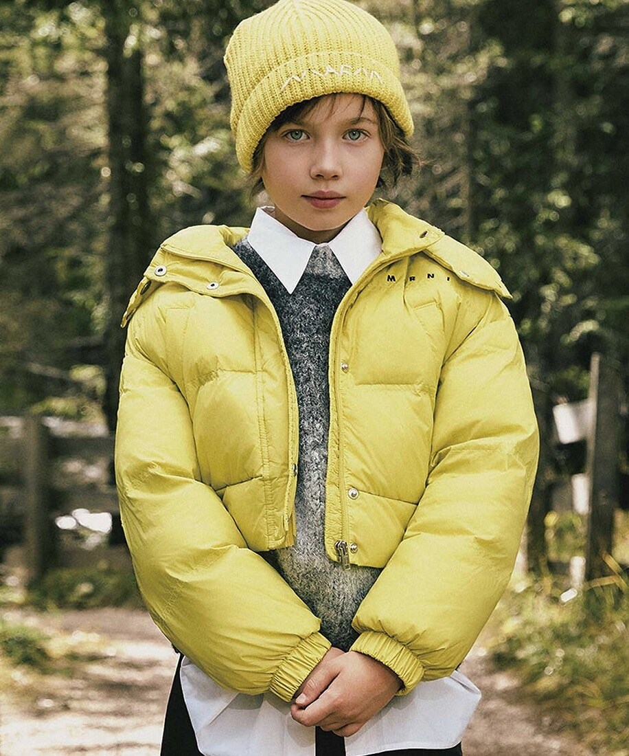MARNI Kids & Junior ロゴクロップドフードダウンジャケット | マルニ