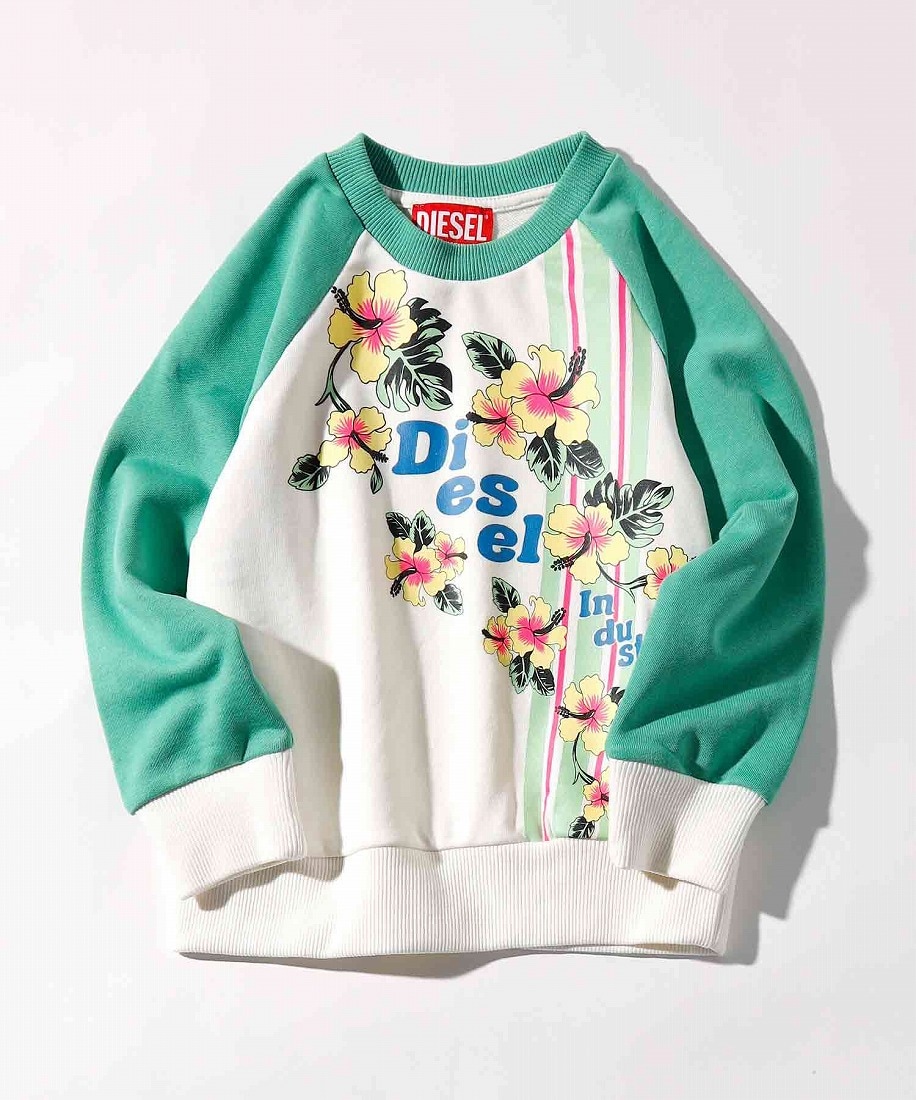 DIESEL Kids & Junior ブランドロゴグラフィック長袖スウェットプル