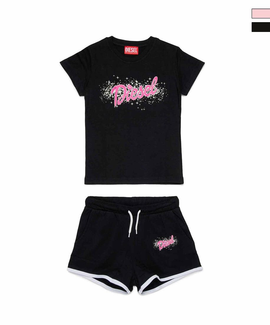 DIESEL ブランドロゴ半袖Tシャツショートパンツセットアップ