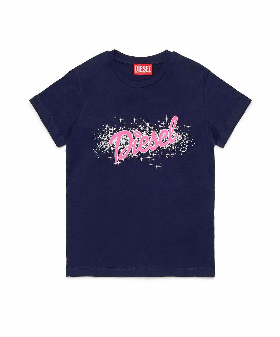 DIESEL ワンポイントブランドロゴ半袖Tシャツショートパンツ