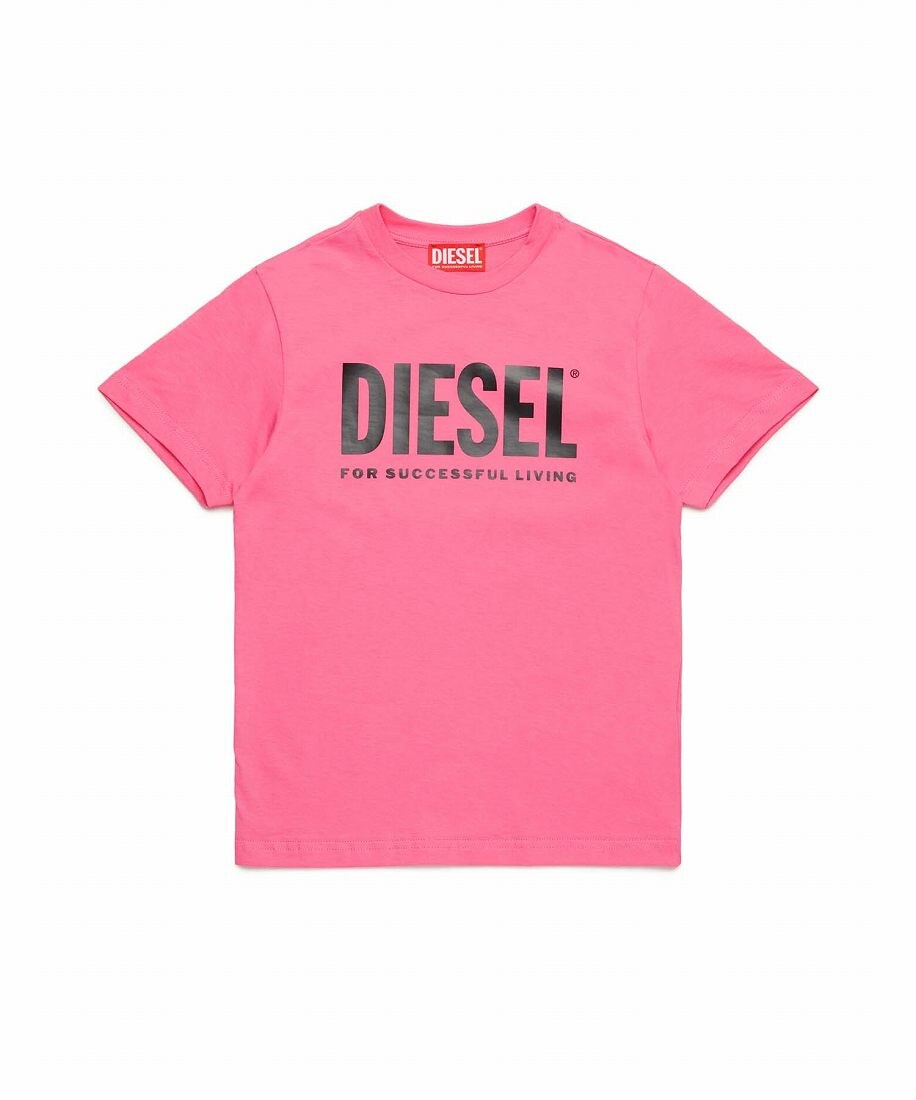 misaki DIESEL Tシャツ Sサイズ ピンク ロゴ DIESEL(ディーゼル)Kids & Junior ブランドロゴ半袖Tシャツカットソー
