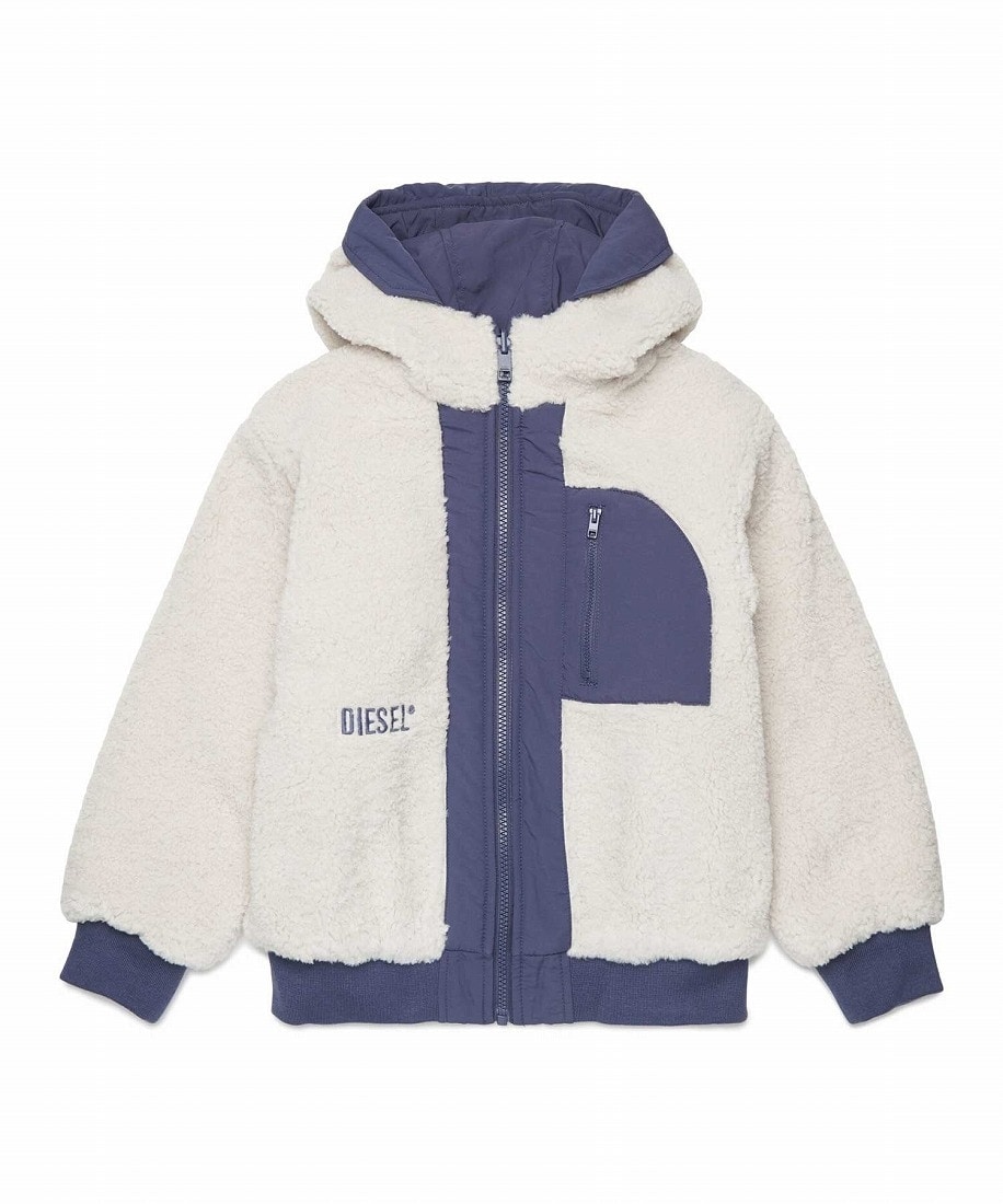 DIESEL Kids & Junior ワンポイントブランドロゴジップアップ