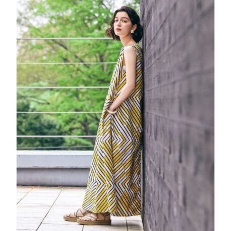 LE GLAZIK（ル・グラジック）】バティックノースリーブワンピース  