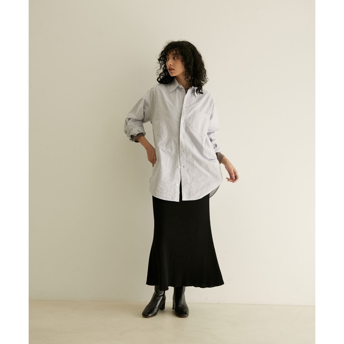 Americana for SALON】別注オーバーサイズストライプシャツ