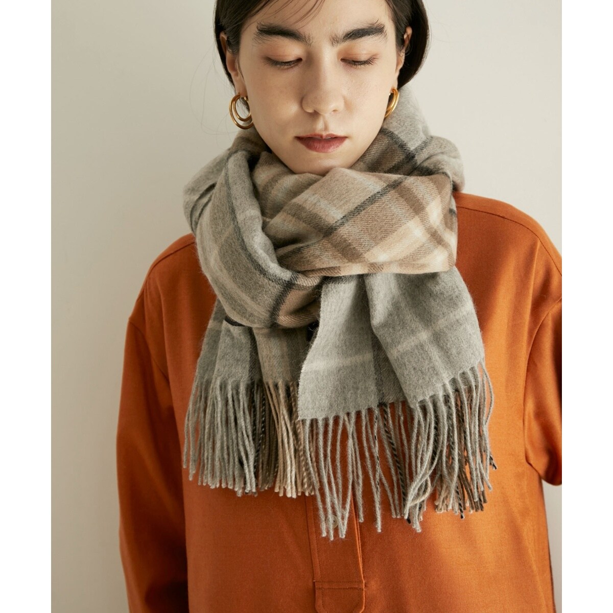 tweedmill ツィードミル ストール 大判 チェック ラムウール TWEED MILL ツイードミル TWEEDMILL ブランケット ストール