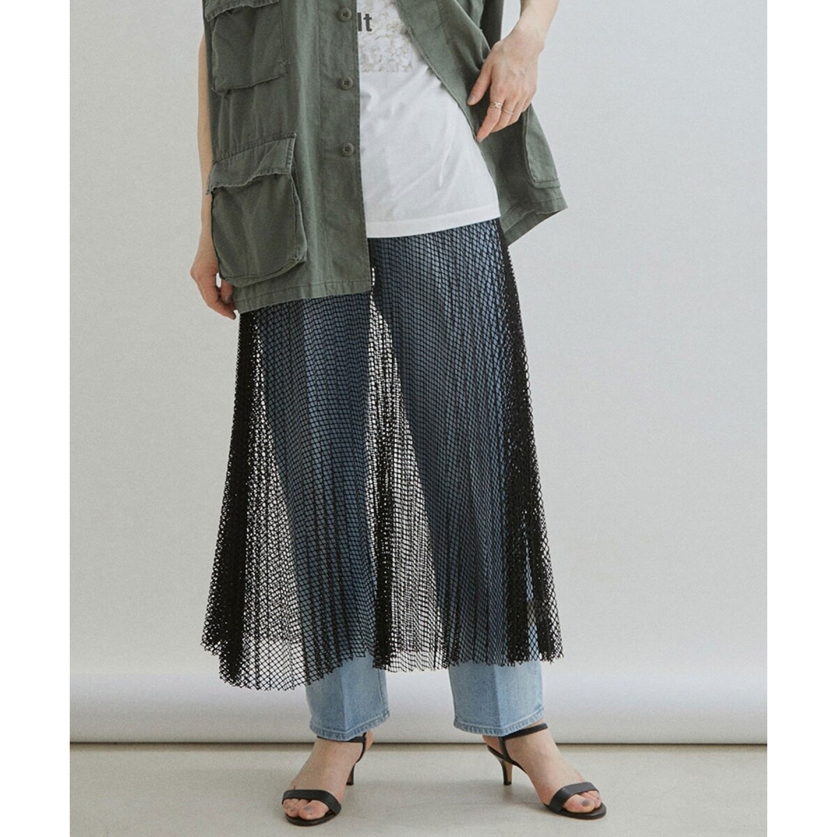 ダイヤメッシュプリーツスカート | サロン アダム エ ロペ(SALON adam