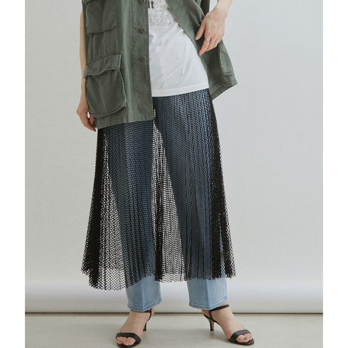 シルクリネンフレアースカート | サロン アダム エ ロペ(SALON adam et