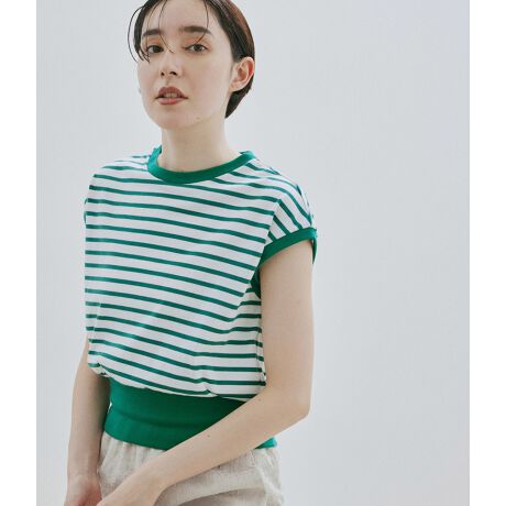 WEB・一部店舗限定】フレンチスリーブクロップドTシャツ/無地  