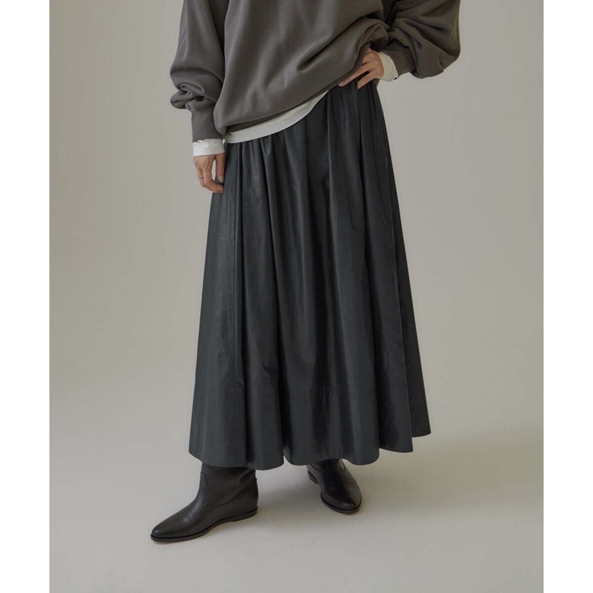 Amazon.co.jp: [サロン アダム エ ロペ] レザーライクギャザー