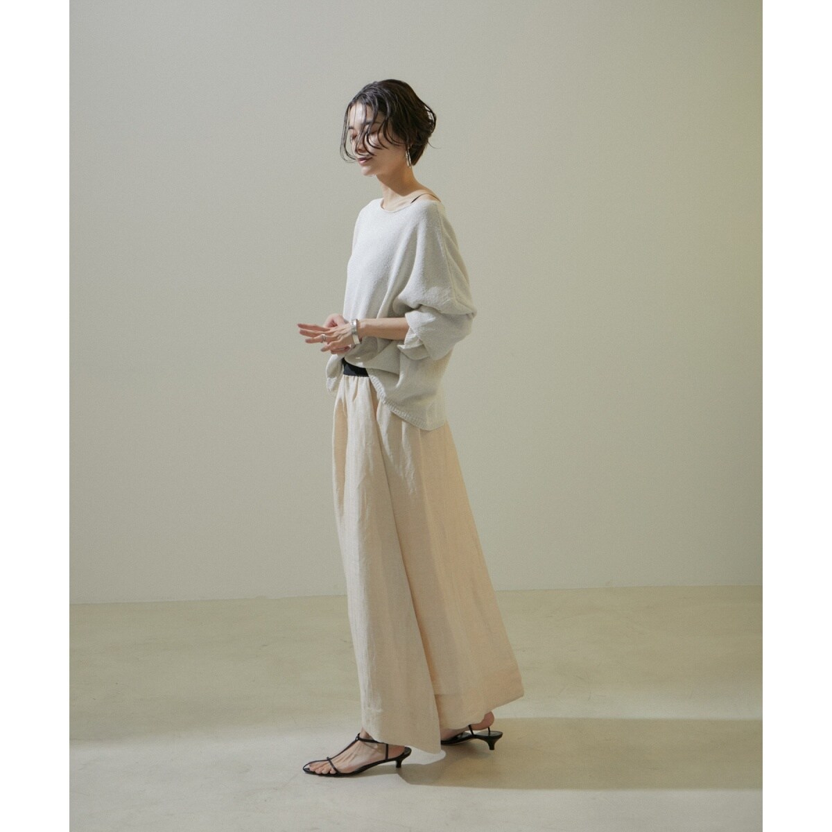 シルクリネンフレアースカート | サロン アダム エ ロペ(SALON adam et