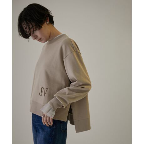 サイドスリットショートロゴスウェット【洗える・抗菌・防臭機能付き 