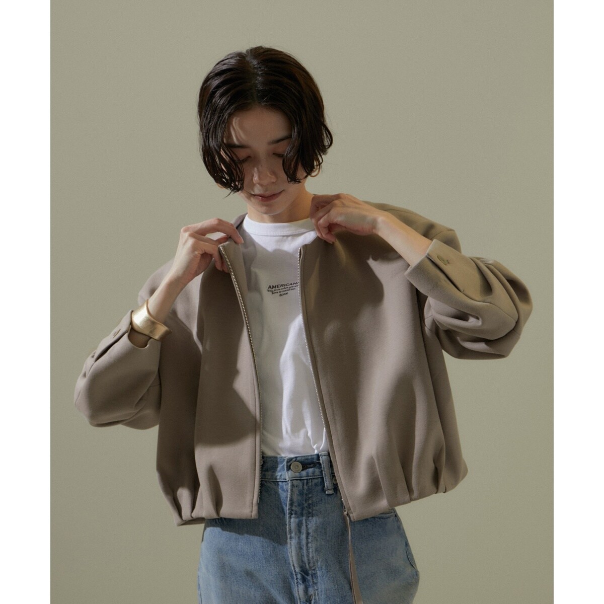 24SS]クロップドコクーンブルゾン【洗える】 | サロン アダム エ ロペ