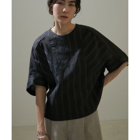 WEB限定】ドビーラメストライプブラウス/24SS | サロン アダム エ ロペ 