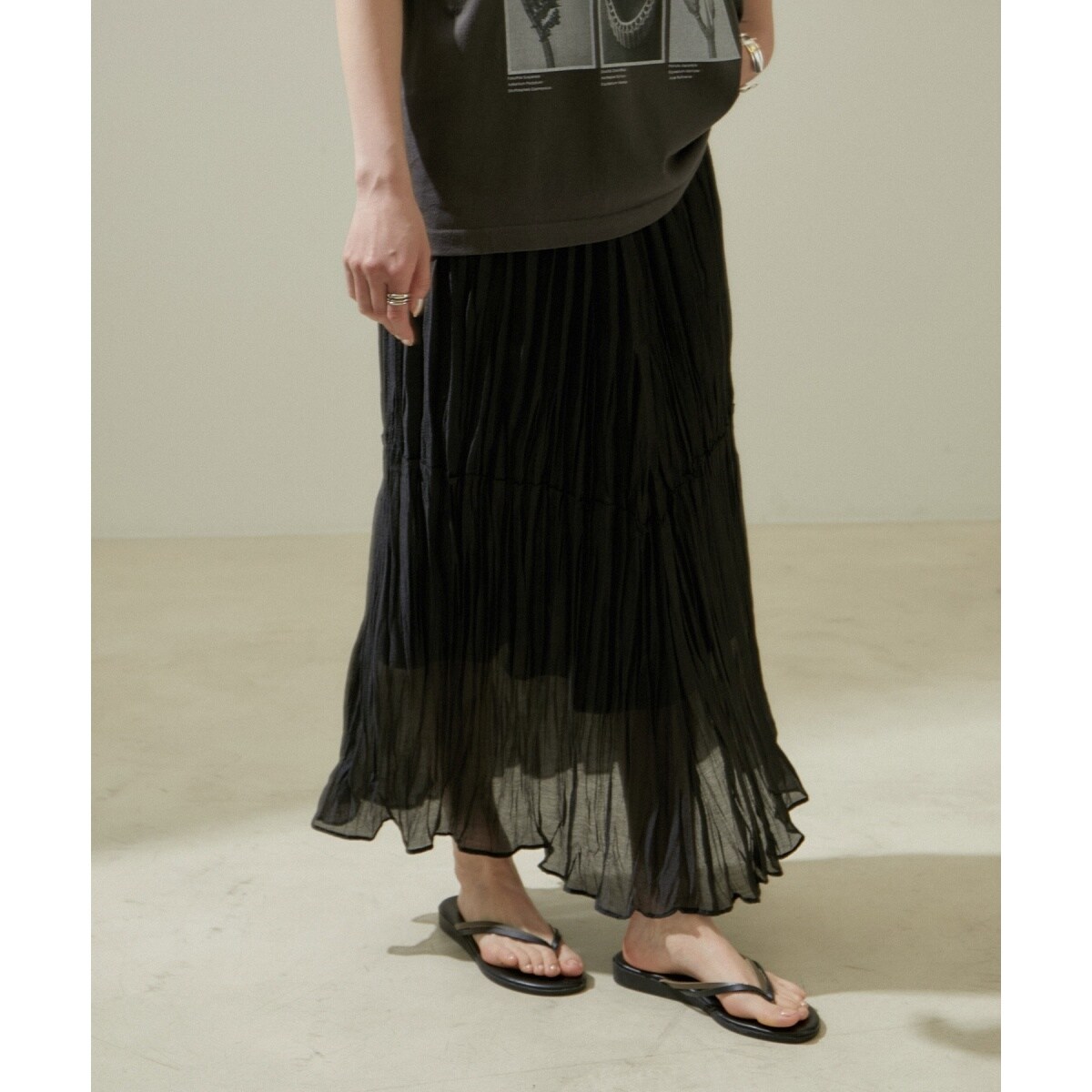 サロンアダムエロペ】オーガンジー シアープリーツスカート